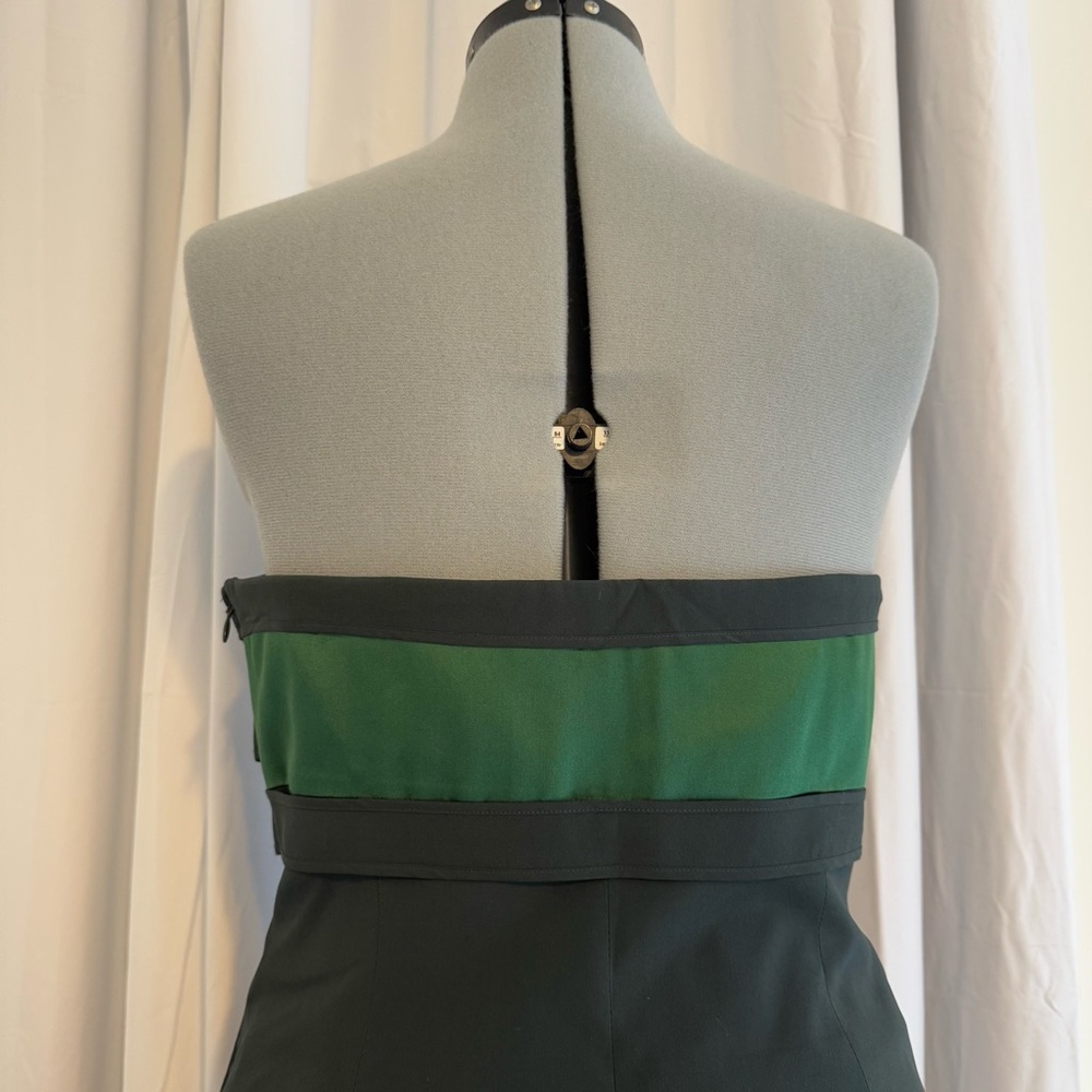 Karen Millen Green Silk Strapless Cutout Cocktail Dress Women’s Small - Picture 4 of 10